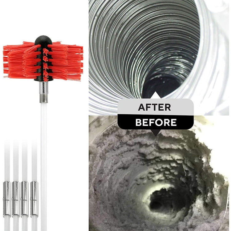 Extendable Bendable Electric Drill Chimney Brush Hood Interior Duct Brush, 410mm x 15 Rods