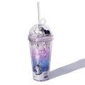 Space Straw Cup Plastic Double Layer Water Cup, 420ml
