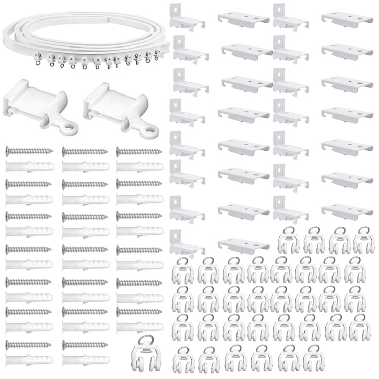 Model Steel Rail Bending Curtain Rail Flexible Guide Set, Size:, 5m White