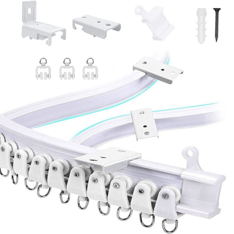 Model Steel Rail Bending Curtain Rail Flexible Guide Set, Size:, 5m White