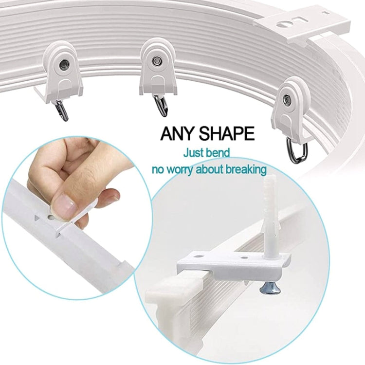 Model Steel Rail Bending Curtain Rail Flexible Guide Set, Size:, 5m White