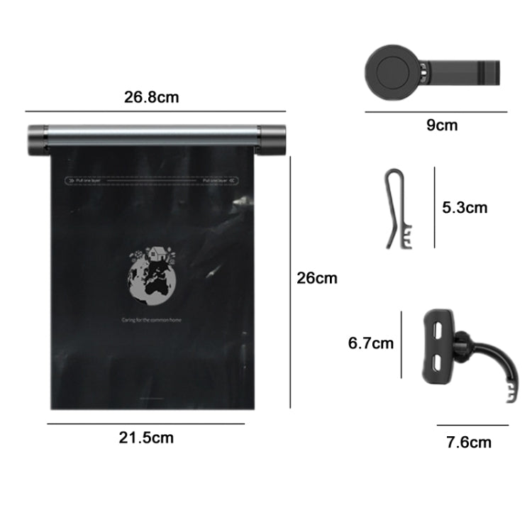 Car Mounted Garbage Bag  Folding Hanging Cleaning Organiser, Titanium Grey