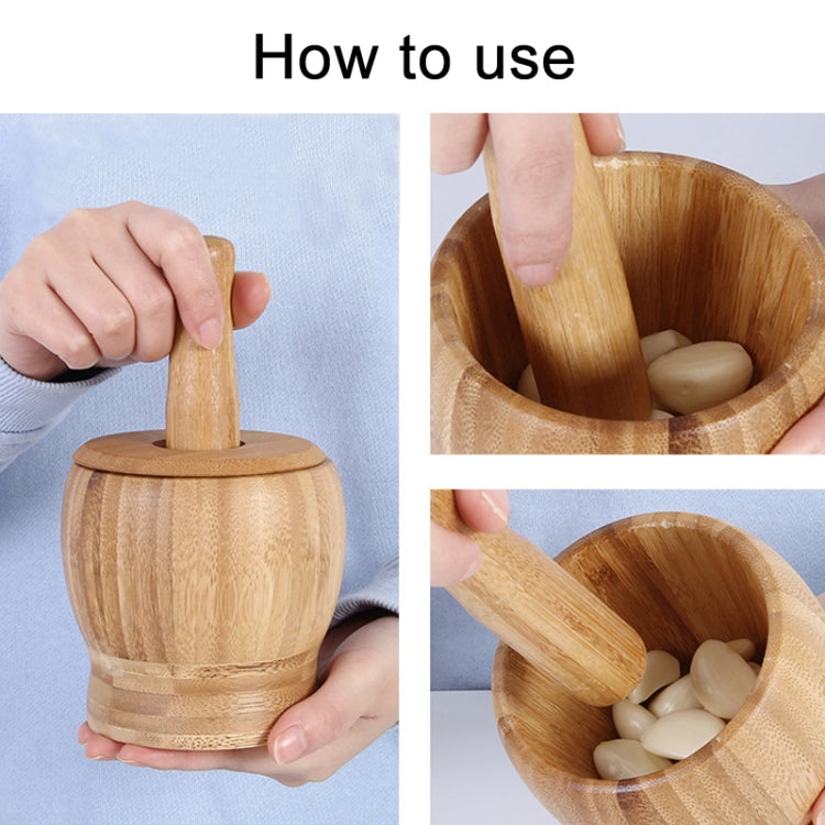 Kitchen Bamboo Garlic Pounder Food Stirrer, Without Lid, With Lid