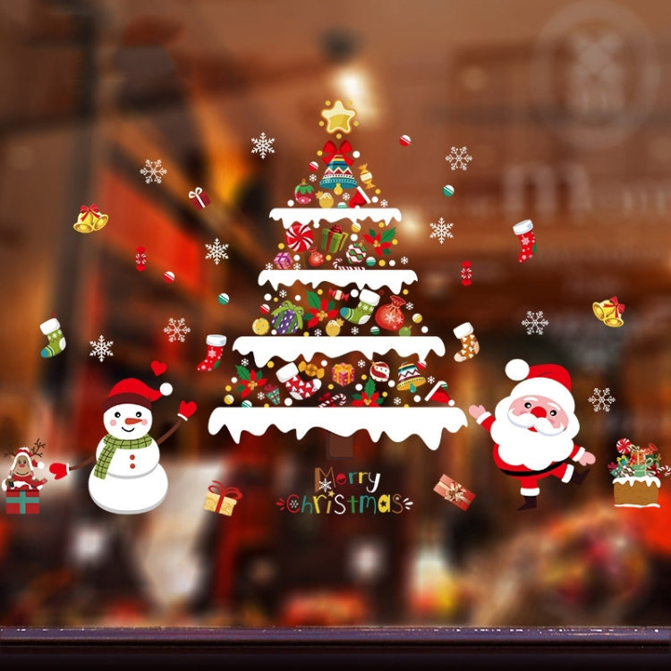 Christmas Decoration Stickers Scene Layout Window Static Stickers, 60x90cm