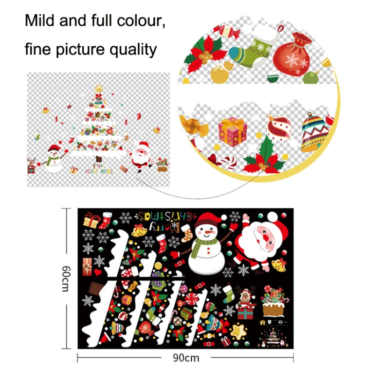 Christmas Decoration Stickers Scene Layout Window Static Stickers, 60x90cm