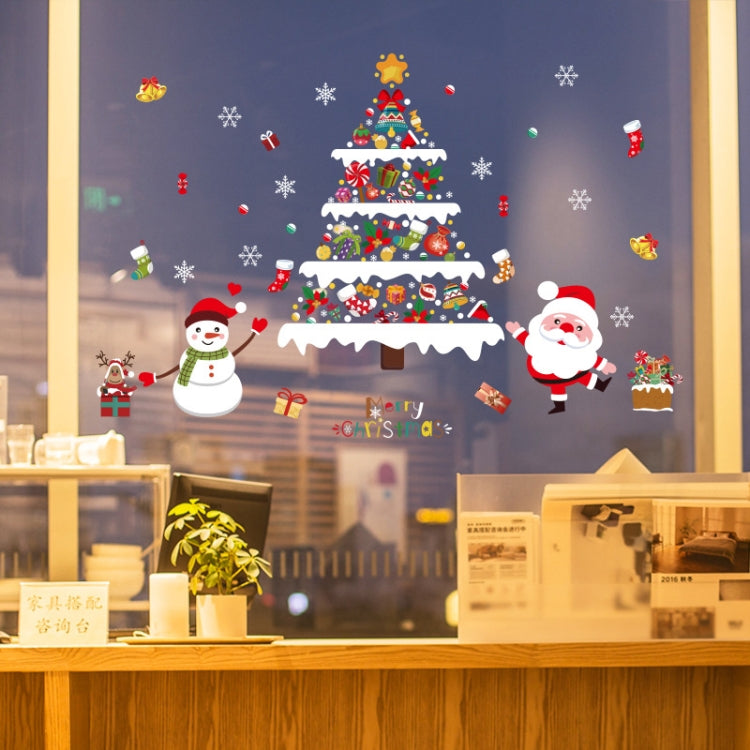 Christmas Decoration Stickers Scene Layout Window Static Stickers, 60x90cm