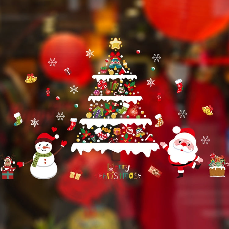 Christmas Decoration Stickers Scene Layout Window Static Stickers, 60x90cm