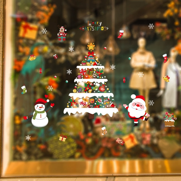 Christmas Decoration Stickers Scene Layout Window Static Stickers, 60x90cm