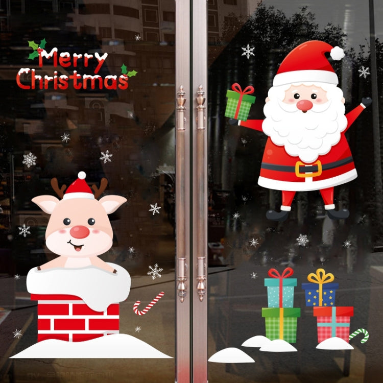 Santa Claus Hanging Stickers Shop Window Glass Door Living Room Wall Stickers, 6304, 6305, 6306, 6307, 6308, 6309