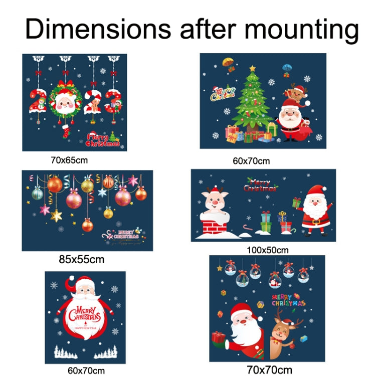 Santa Claus Hanging Stickers Shop Window Glass Door Living Room Wall Stickers, 6304, 6305, 6306, 6307, 6308, 6309