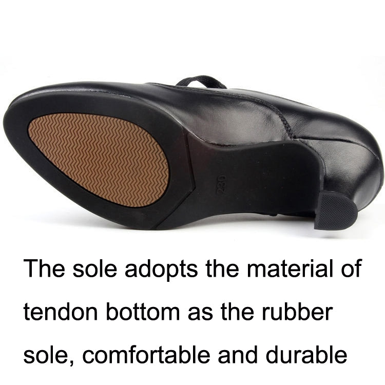 Latin Dance Shoes Women Leather Square Dance Soft Soled Medium Heels Shoes, 34, 35, 36, 37, 38, 39, 40, 41