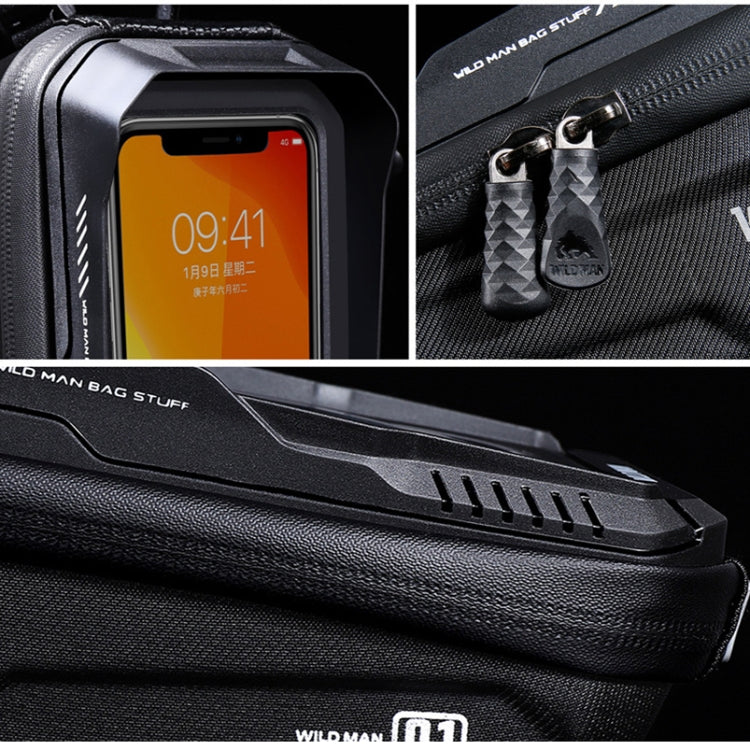 WILD MAN XT1 1L Bicycle EVA Hard Shell Phone Touch Screen Handlebar Bag, XT1(Solar)