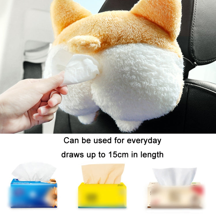 Multifunctional Cartoon Armrest Box Seat Back Tissue Box, Styles:, Corgi