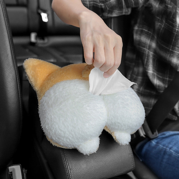 Multifunctional Cartoon Armrest Box Seat Back Tissue Box, Styles:, Corgi