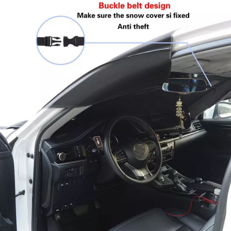Car Front Window Snow Coated Silver Cloth Anti-freeze Sun Blocker Cover, 205x150x167cm
