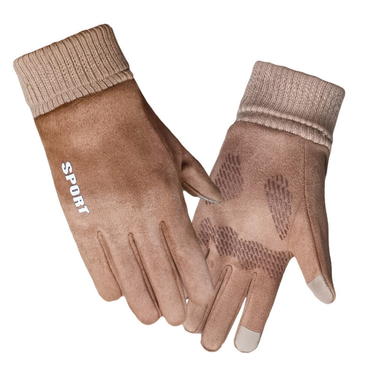 Q35 Suede Men Warm Gloves Touch Screen Sports Cycling Gloves, Q35 Gray, Q35 Khaki, Q35 Black, Q35 Dark Blue