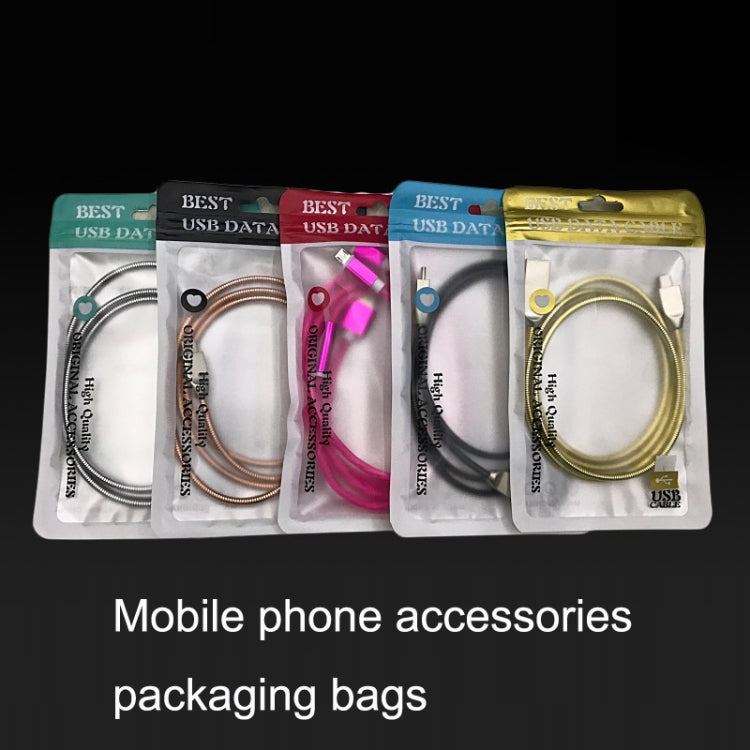 100PCS XC-0014 USB Data Cable Packaging Bags Pearl Light Ziplock Bag, Size:, 9x16cm (Blue), 9x16cm (Light Green), 9x16cm (Red), 9x16cm (Gold), 9x16cm (Black), 10.5x15cm (Blue), 10.5x15cm (Light Green), 10.5x15cm (Red), 10.5x15cm (Gold), 10.5x15cm (Blac...