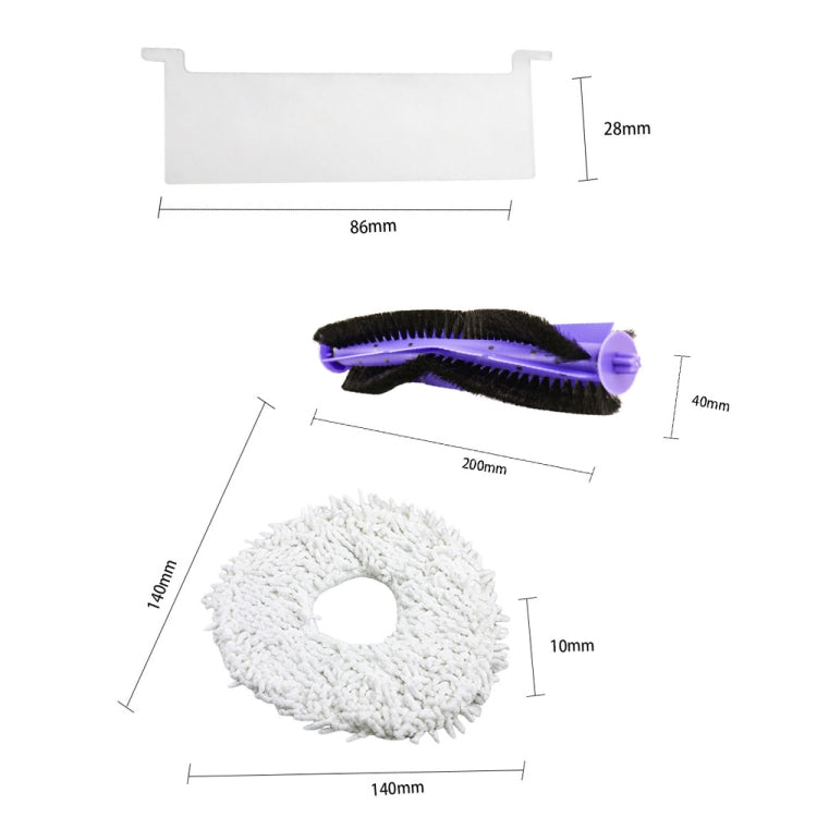 For Narwal Clean Robot J3 Spare Part Accessory, 1pc Main Brush, 2pcs Side Brush, Set, 2pcs Mop, 3pcs Dust Box Block