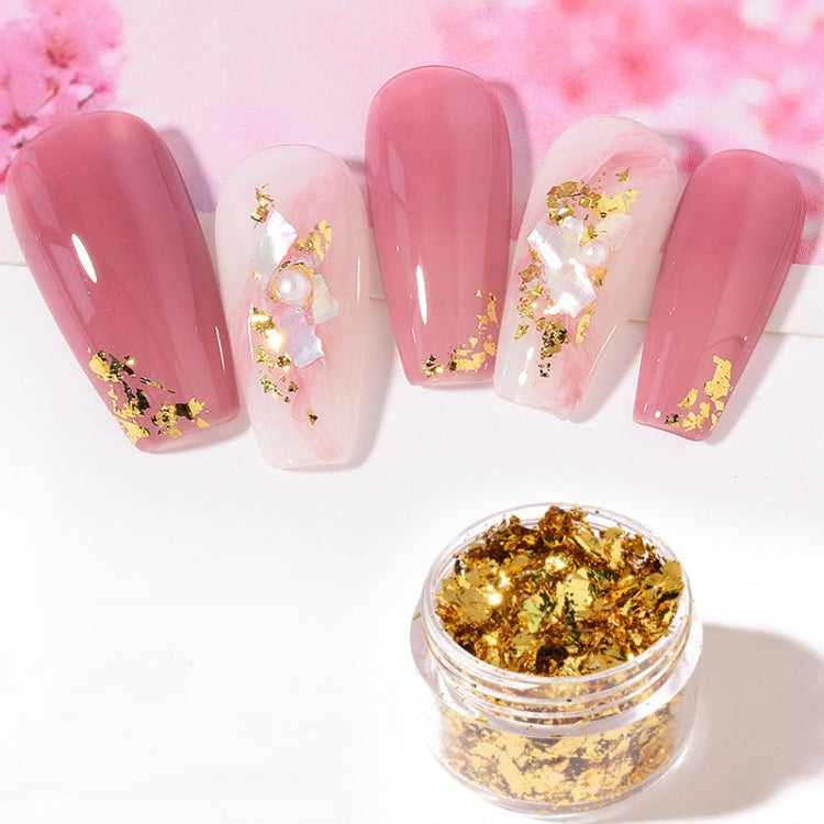 10 PCS K Gold Tin Foil Nail Decoration Nail Polish Adhesive Sticker, 10 PCS Gold, 10 PCS Silver, 10 PCS Copper Gold, 10 PCS Light Gold, 10 PCS Champagne Gold