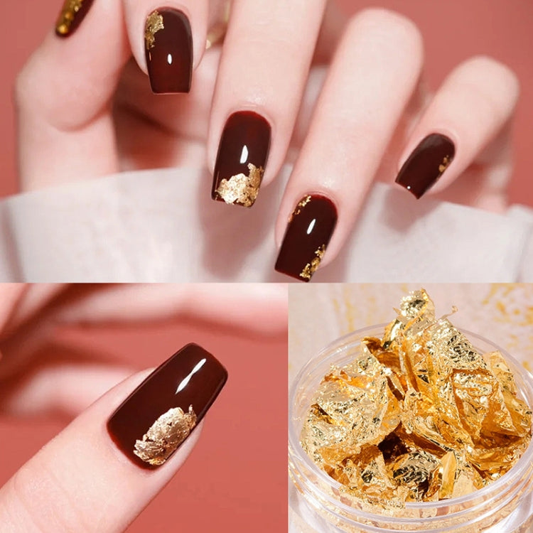 10 PCS K Gold Tin Foil Nail Decoration Nail Polish Adhesive Sticker, 10 PCS Gold, 10 PCS Silver, 10 PCS Copper Gold, 10 PCS Light Gold, 10 PCS Champagne Gold
