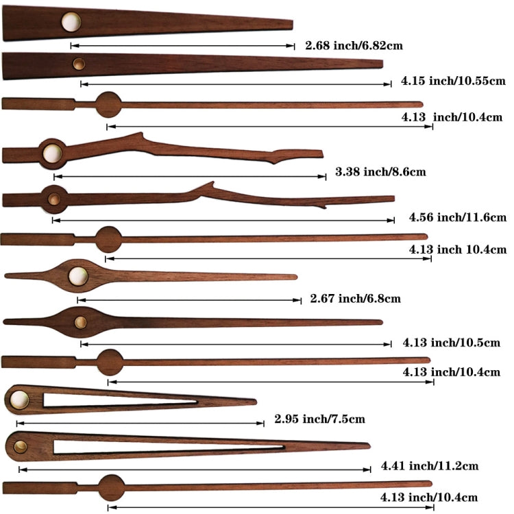 Quartz Clock Dial Repair Kit DIY Wall Clock Parts,Spec:, 4 Movements+4 Sets Needles, Movement+S01 Wooden Needle, Movement+S02 Wooden Needle, Movement+S03 Wooden Needle, Movement+S04 Wooden Needle