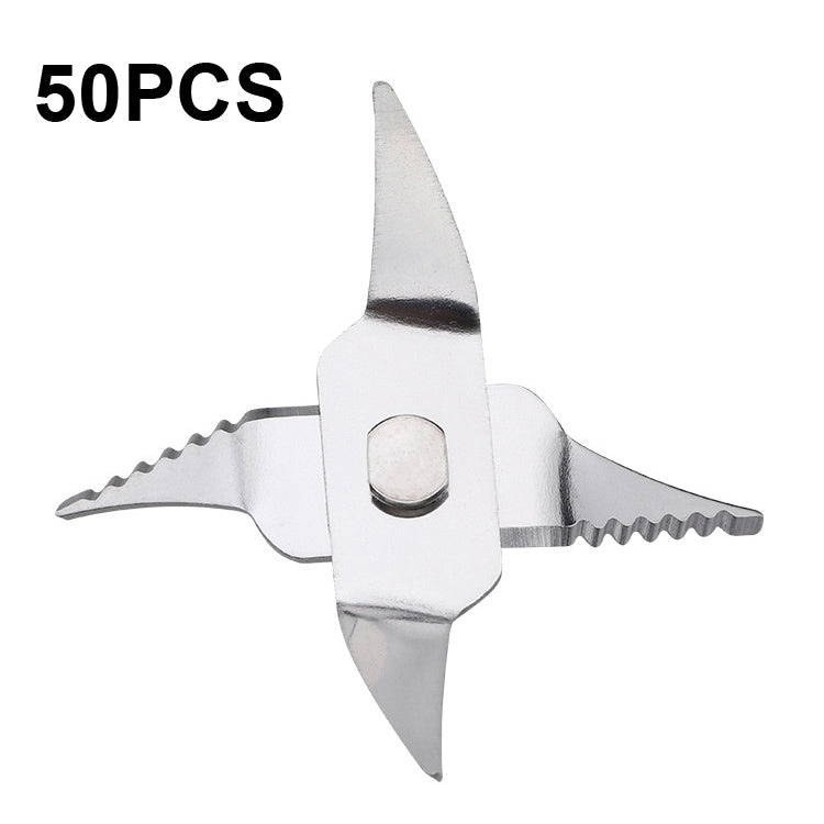 50 PCS CA-5408 Portable Fruit Juicer 4 Leaf Vertical Teeth Blade Stainless Steel Mixing Blade, 4 Leaf Vertical Teeth