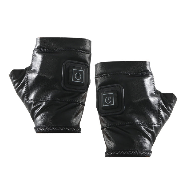 1 Pair Adjustable Temperature Rechargeable Intelligent Electric Heating Gloves Half Finger Gloves, S, M, L