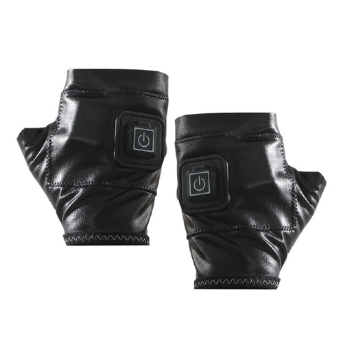 1 Pair Adjustable Temperature Rechargeable Intelligent Electric Heating Gloves Half Finger Gloves, S, M, L