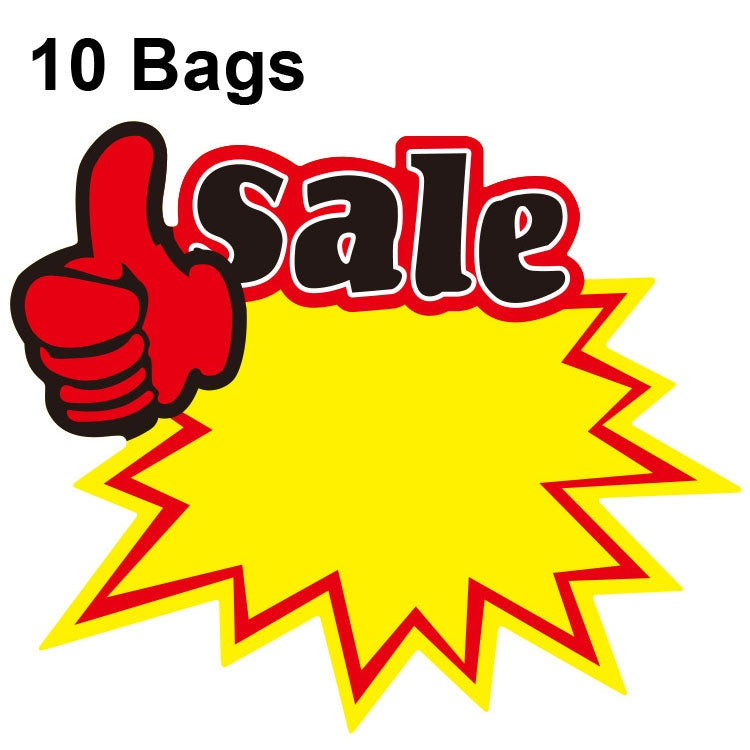 10 bags 9x7cm Explosion Sticker Product Price Tag Supermarket Price Label, WM-301, WM-302, WM-303, WM-305, WM-306, WM-307, WM-308, WM-309, WM-310, WM-311, WM-312, WM-313, WM-314