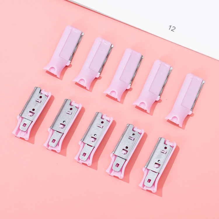 10 PCS Stainless Steel Microblading Blades For Eyebrow Trimmer, 10 PCS Gray, 10 PCS Pink, 10 PCS White, 10 PCS Green