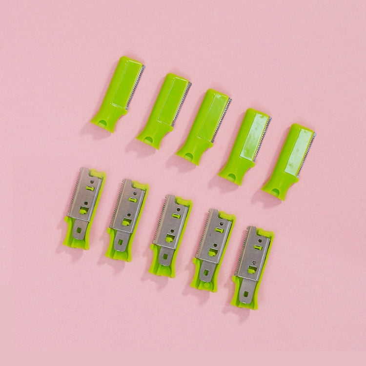 10 PCS Stainless Steel Microblading Blades For Eyebrow Trimmer, 10 PCS Gray, 10 PCS Pink, 10 PCS White, 10 PCS Green
