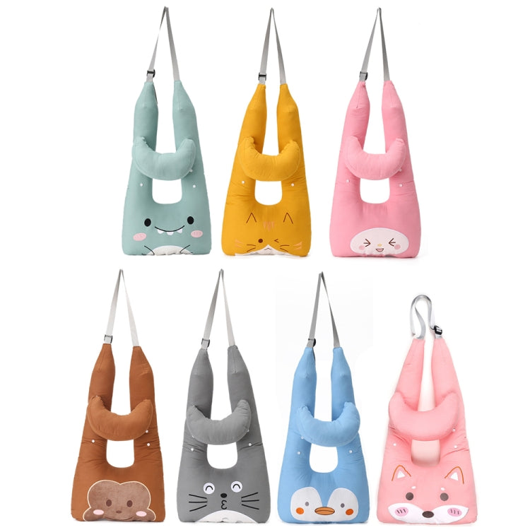 8146 Cartoon Adjustable Car Children Sleep Safety Belt U-shaped Neck Pillow, Blue Penguin, Yellow Cat, Coffee Monkey, Gray Totoro