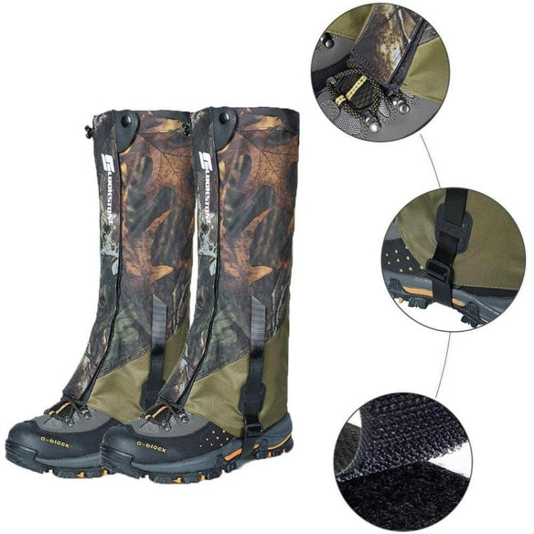 LUCKSTONE Unisex Waterproof Gaiters Cycling Legwarmers Leg Cover Camping Hiking Ski Boot, Camouflage