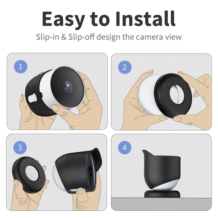 For Google Nest Camera Outdoor Silicone Water-Resistant Protective Cover, For Google Nest Black, For Google Nest White