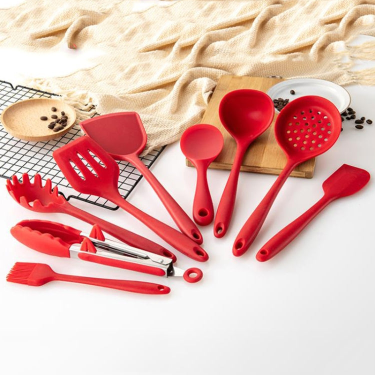Non-stick High Temperature Resistant Silicone Cookware, Style:Food Clip, Spatula, Soup Spoon, Leak Spoon, Spaghetti Claw, Rice Spoon, Leak Shovel