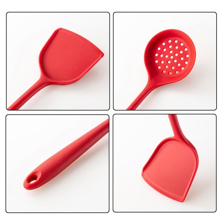 Non-stick High Temperature Resistant Silicone Cookware, Style:Food Clip, Spatula, Soup Spoon, Leak Spoon, Spaghetti Claw, Rice Spoon, Leak Shovel