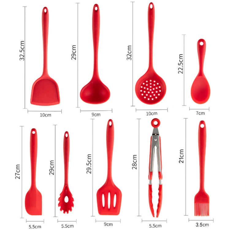 Non-stick High Temperature Resistant Silicone Cookware, Style:Food Clip, Spatula, Soup Spoon, Leak Spoon, Spaghetti Claw, Rice Spoon, Leak Shovel