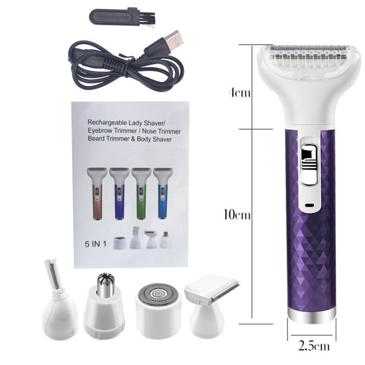5 In 1 Electric Shaver Lady Household Bikini Axillary Hair Private Parts Hair Scraper