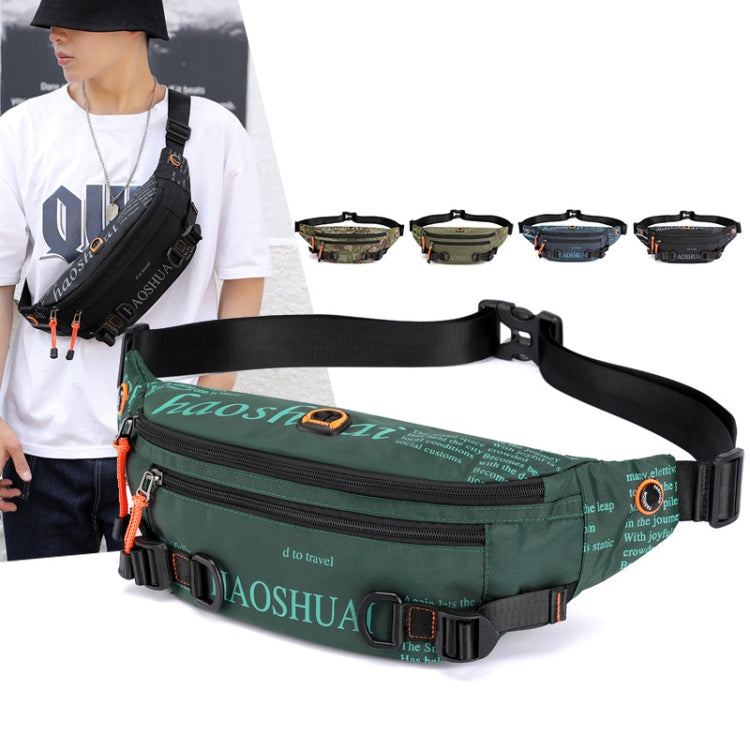 HAOSHUAI 5132 Outdoor Men Waist Bag Sports Running Chest Bag, 5132 Army Green, 5132 Dark Green, 5132 Camouflage, 5132 Dark Blue, 5132 Black