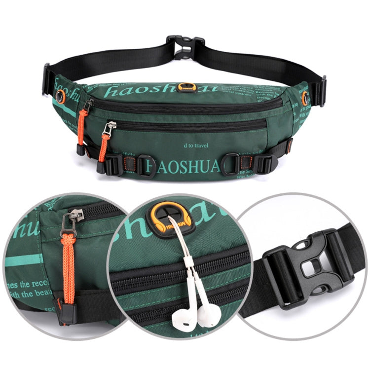 HAOSHUAI 5132 Outdoor Men Waist Bag Sports Running Chest Bag, 5132 Army Green, 5132 Dark Green, 5132 Camouflage, 5132 Dark Blue, 5132 Black