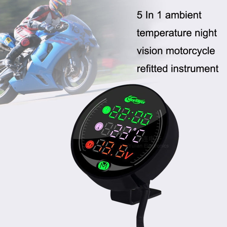 9-24V LED Night Vision Motorcycle Modification Instrument, Morfayer YL-M05 5 In 1 Environmental Temperature Model, Morfayer YL-M05 4 In 1 Environmental Temperature Model, Morfayer YL-M05 4 In 1 Water Temperature Model                                   ...