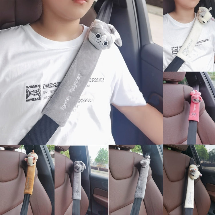 002 Cute Cartoon Thicked Seat Belt Anti-Strangled Protective Cushion, Length:, 30.5cm (Brown Dog), 30.5cm (Beige Dog), 30.5cm (Gray Cat), 30.5cm (Pink Cat), 30.5cm (Gray Fox), 30.5cm (Bear), 23cm (Brown Dog), 23cm (Beige Dog), 23cm (Gray Cat)          ...