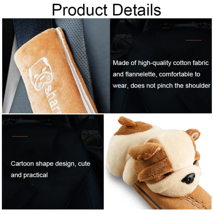 002 Cute Cartoon Thicked Seat Belt Anti-Strangled Protective Cushion, Length:, 30.5cm (Brown Dog), 30.5cm (Beige Dog), 30.5cm (Gray Cat), 30.5cm (Pink Cat), 30.5cm (Gray Fox), 30.5cm (Bear), 23cm (Brown Dog), 23cm (Beige Dog), 23cm (Gray Cat)          ...