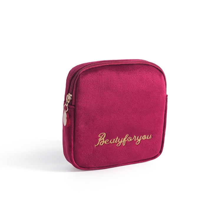 Plush Cloth Sanitary Napkin Storage Bag Sanitary Pad Storage Bag, Plush Cloth Wine Red, Plush Cloth Khaki, Plush Cloth Pink, Plush Cloth Peacock Blue, Plush Cloth Gray, Plush Cloth Black
