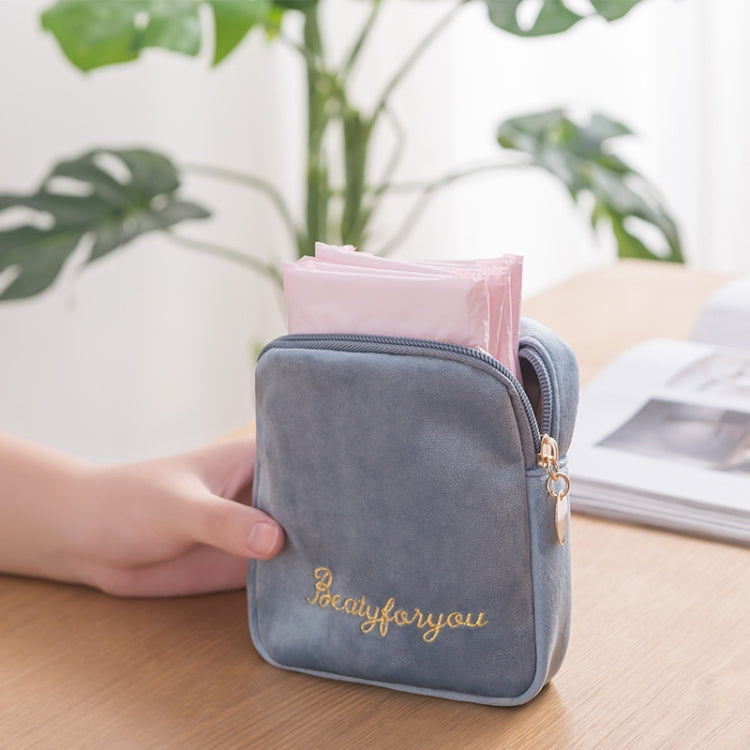 Plush Cloth Sanitary Napkin Storage Bag Sanitary Pad Storage Bag, Plush Cloth Wine Red, Plush Cloth Khaki, Plush Cloth Pink, Plush Cloth Peacock Blue, Plush Cloth Gray, Plush Cloth Black