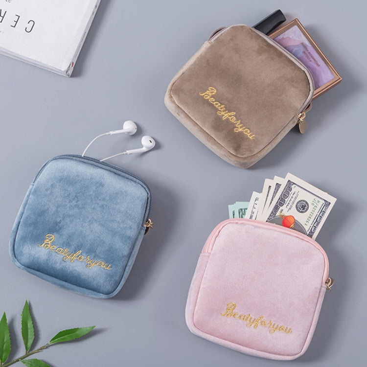 Plush Cloth Sanitary Napkin Storage Bag Sanitary Pad Storage Bag, Plush Cloth Wine Red, Plush Cloth Khaki, Plush Cloth Pink, Plush Cloth Peacock Blue, Plush Cloth Gray, Plush Cloth Black