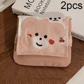 BD0443 2pcs Cartoon Pattern Large Capacity Sanitary Storage Bags, BD0443 (Coffee Cherry Bear), BD0443 (Beige Heart Bear), BD0443 (Flower Rabbit), BD0443 (Red Cherry Bear), BD0443 (Pink Tulip), BD0443 (White Rose), BD0443 (Sunflower), BD0443 (Beige Flow...