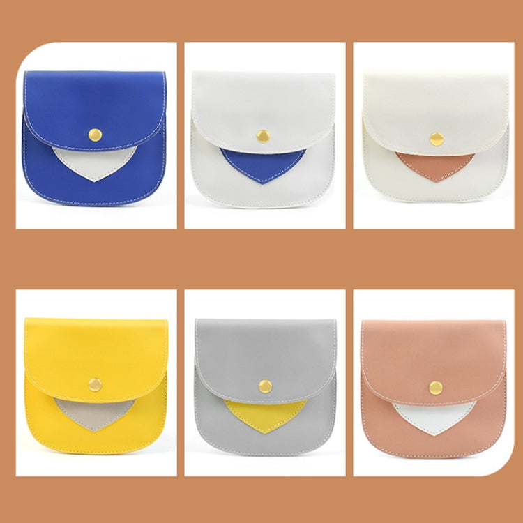 Portable Large Capacity PU Sanitary Napkin Pad Storage Bag, White+Blue, White+Skin, Yellow+Gray, Gray+Yellow, Blue+White, Skin+White