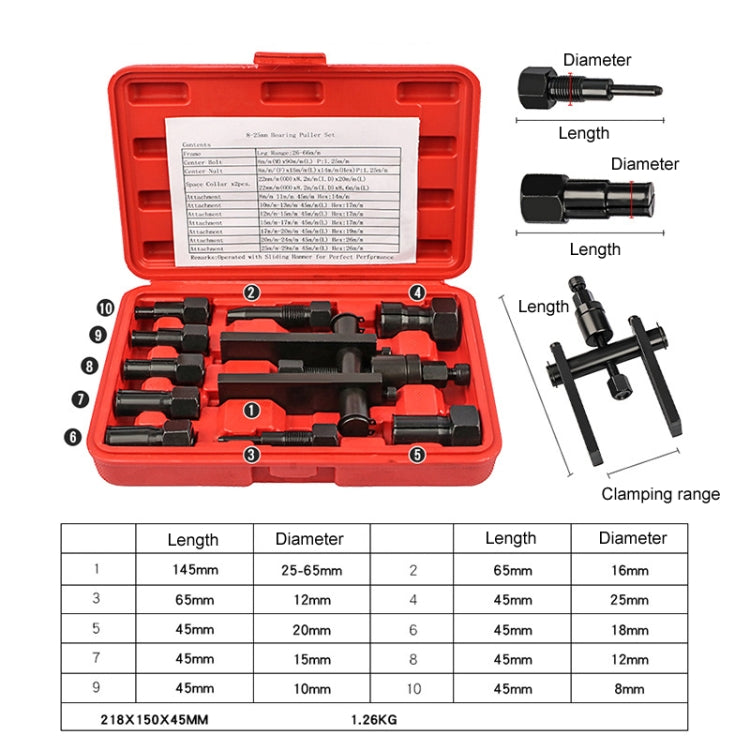 Two Claw Motorcycle Bearing Removal Tool, 10 In 1 Two Claw