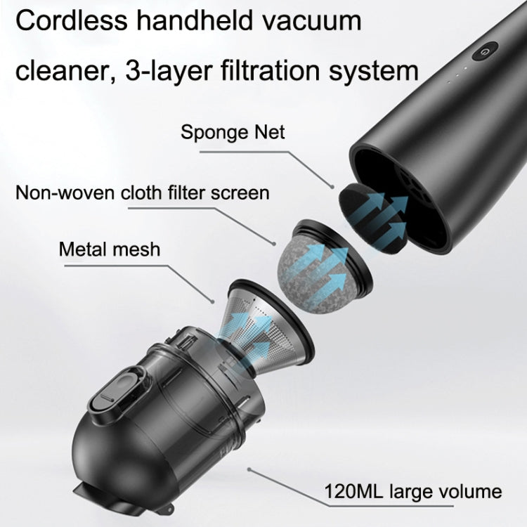 Pinjia P06 12V High Power Portable Wireless Vehicles / Household Vacuum Cleaner, P06 Black, P06 Silver White